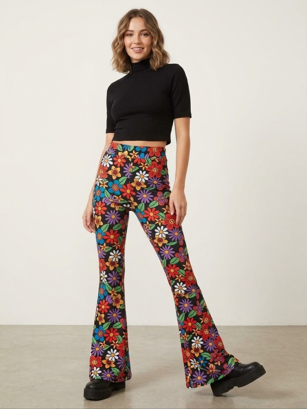 High-Waist Flare Bell Bottoms Slim Fit Hippie